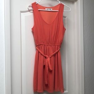 Coral/Orange Dress with Belt!